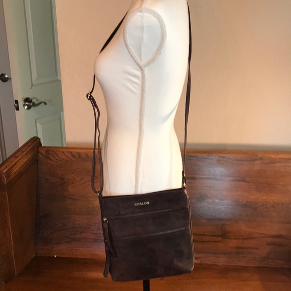 ESTALON BROWN LEATHER SHOULDER BAG - Picture 1 of 9